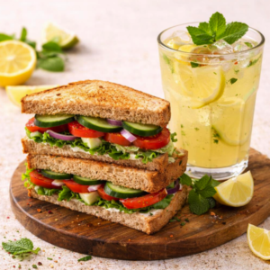 Classic Meal Combo - Fresh Veggie Crunch Sandwich + Chatpata Masala Shikanji