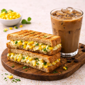 Comfort Combo - Cheesy Corn Bliss Sandwich + Guilt-Free Cold Coffee